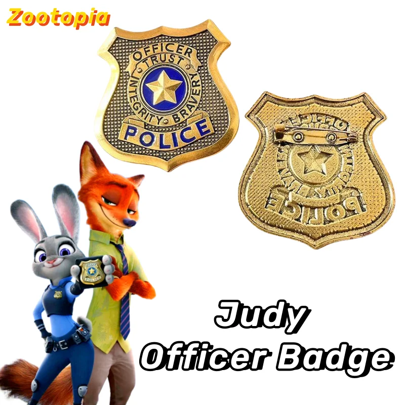 ดิสนีย์ ซูโทเปีย จูดี้ ฮอปส์ เบเนดิกต์อะนิเมะสินค้าสร้างสรรค์การ์ตูนโลหะเข็มกลัดคอสเพลย์อุปกรณ์เสริมวันหยุดของขวัญขายส่ง