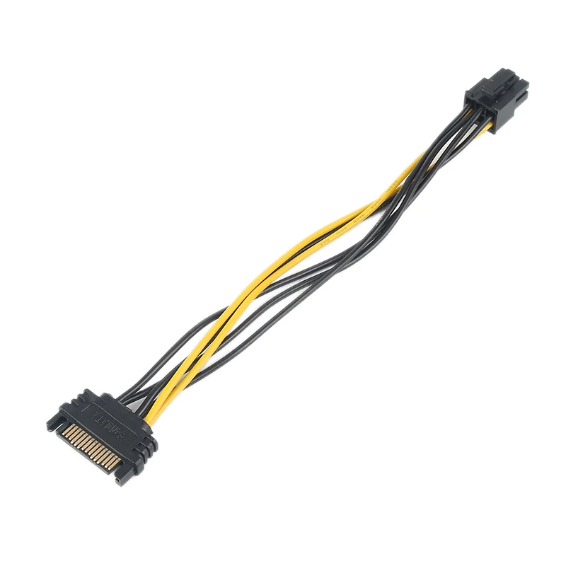 2024 NEW 15 Pin SATA Power To 6 Pin PCI Express Adapter Cable Power Supply Cable 20CM Wholesale GPU Card Power Adapter Cable