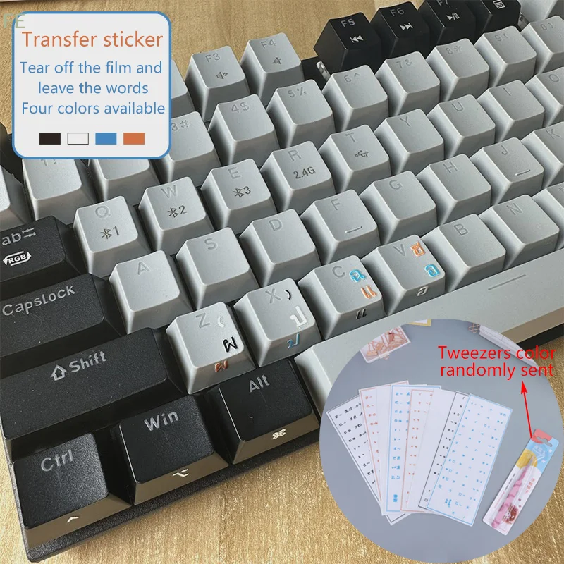 

[F] Thai Japanese Language Keyboard Stickers For Desktop And Laptop Computers Universal Type Transparent Side-Engraved Stickers