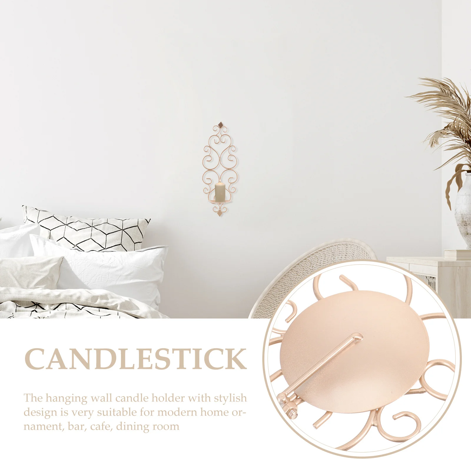 

Wall Holder Iron Wrought Hanging Candlestick Sconce for Home Wall Decor Living Room Metal Holder Decorative