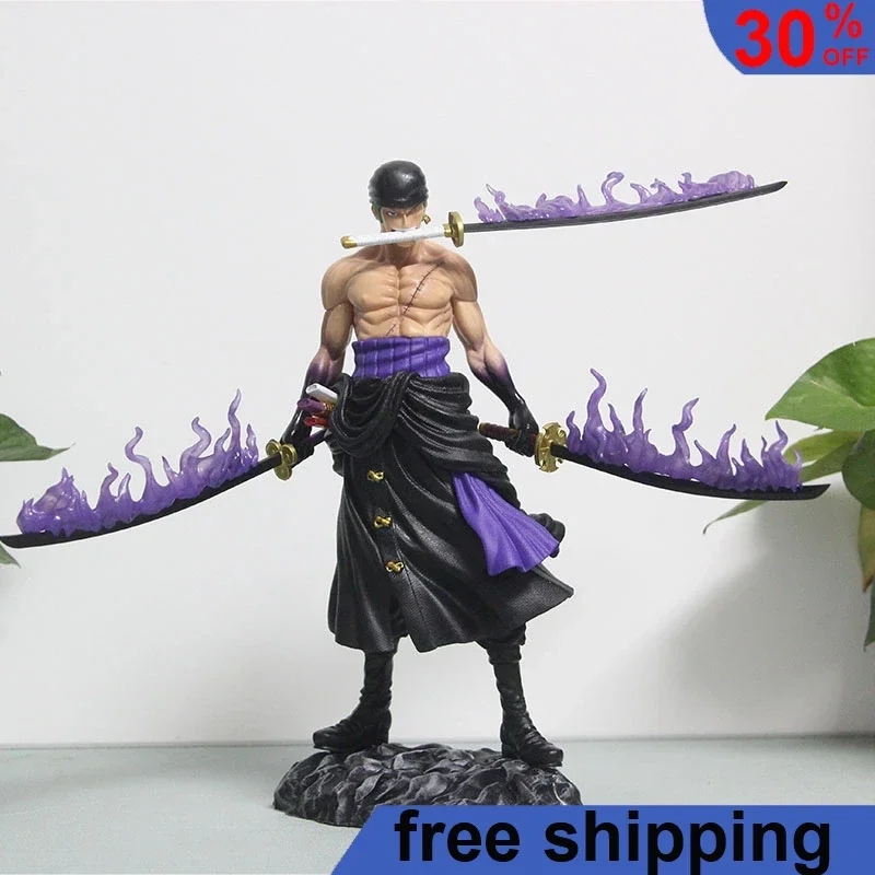 

27cm ONE PIECE GK Roronoa Zoro Standing with Knife, Yama Santo-ryu Figure Model Ornaments Animation Peripherals Birthday Git Toy