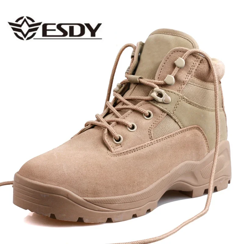 

Men Tactical Boots Desert Combat Ankle shoe Travel Breathable Wearable Lace Up Work Shoes Men's Boots Safety shoes