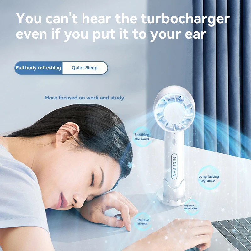 Handheld Small Fan New High Speed Turbo With Long Battery Life Usb Charging Mini Small Fan Portable Handheld Fan