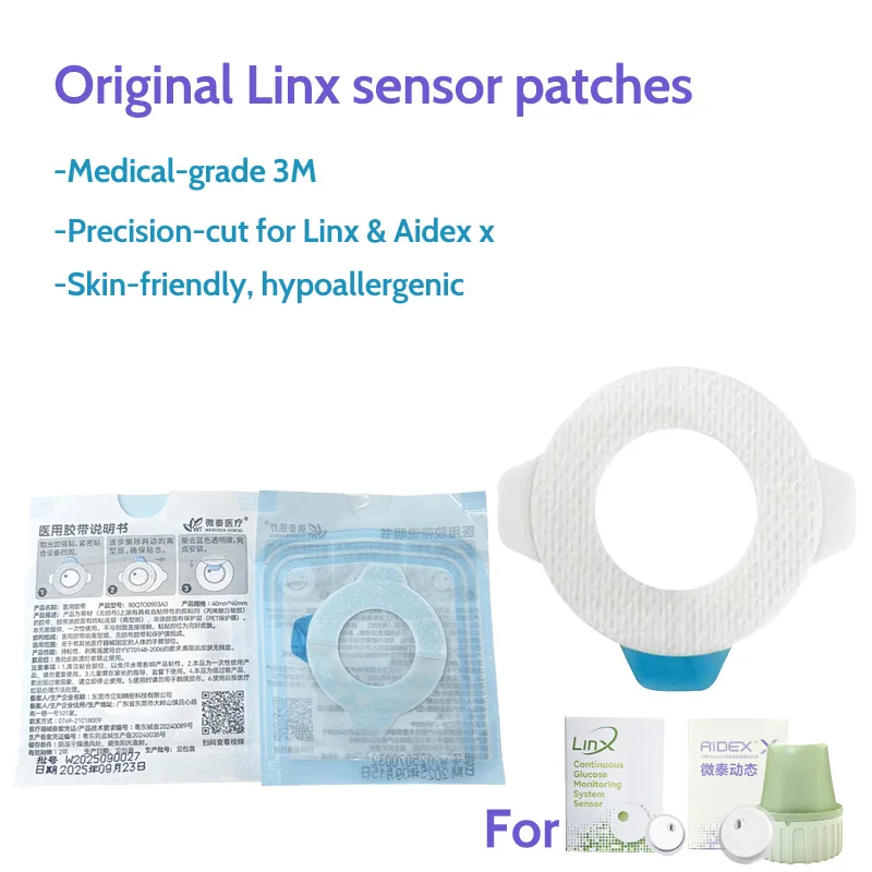 

Original Hypoallergenic Linx sensor Patches CGM stickers Medical Grade adhesive tape fix Aidex X Linx Protect sensor