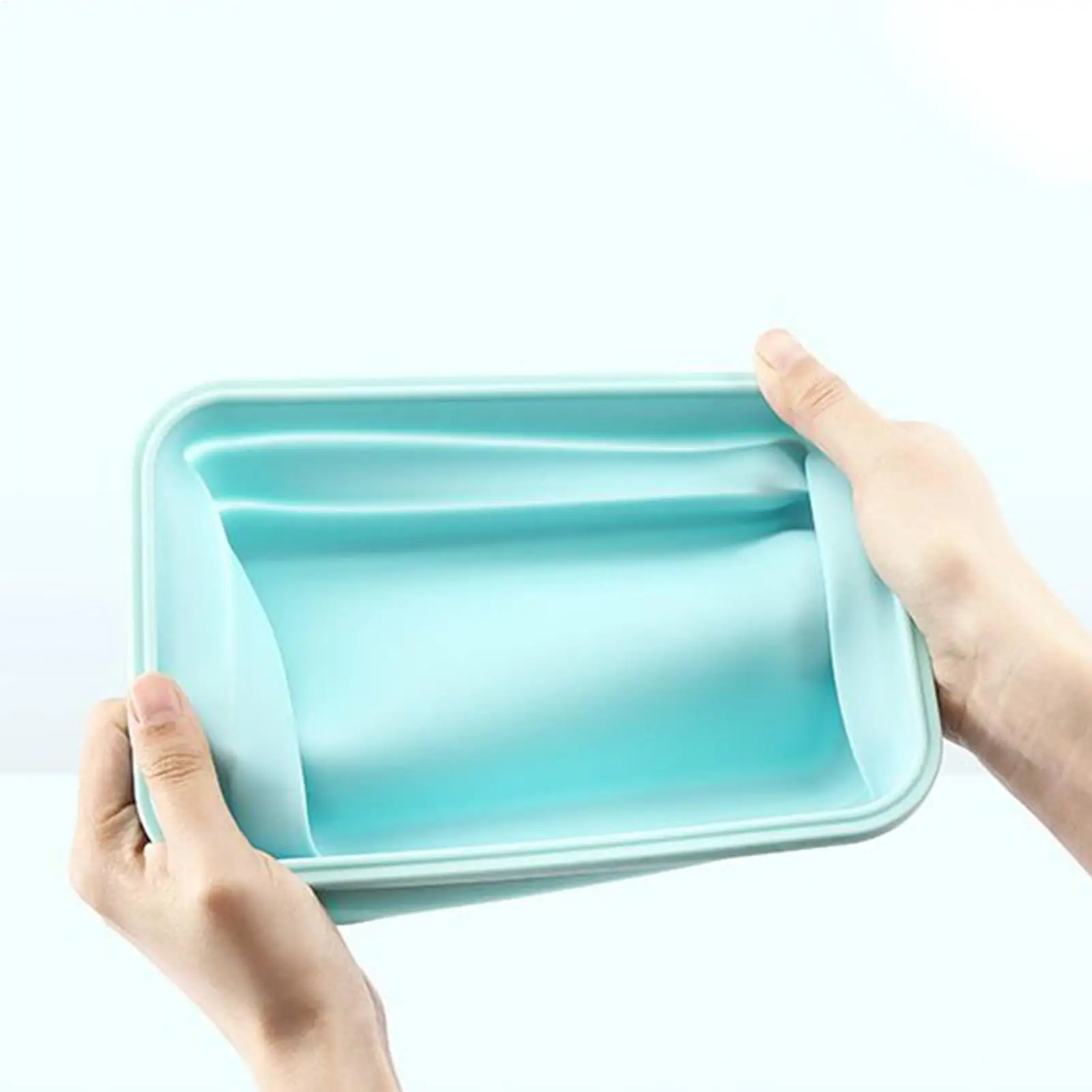 

Силиконовый ланч-бокс в упаковке, плоские складывающиеся контейнеры для хранения продуктов с крышками, коробка для остатков еды для кухни, многоразовая