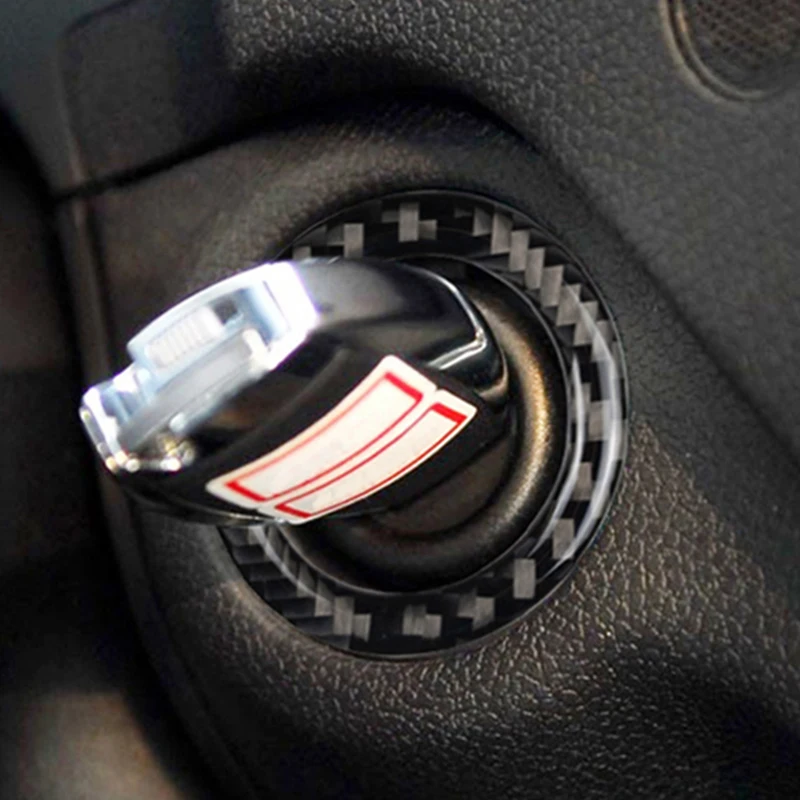 

Real Soft Carbon Fiber Sticker For Mercedes Benz C Class W204 2011 2012 2013 2014 Accessories Engine Start Button Frame Sticker