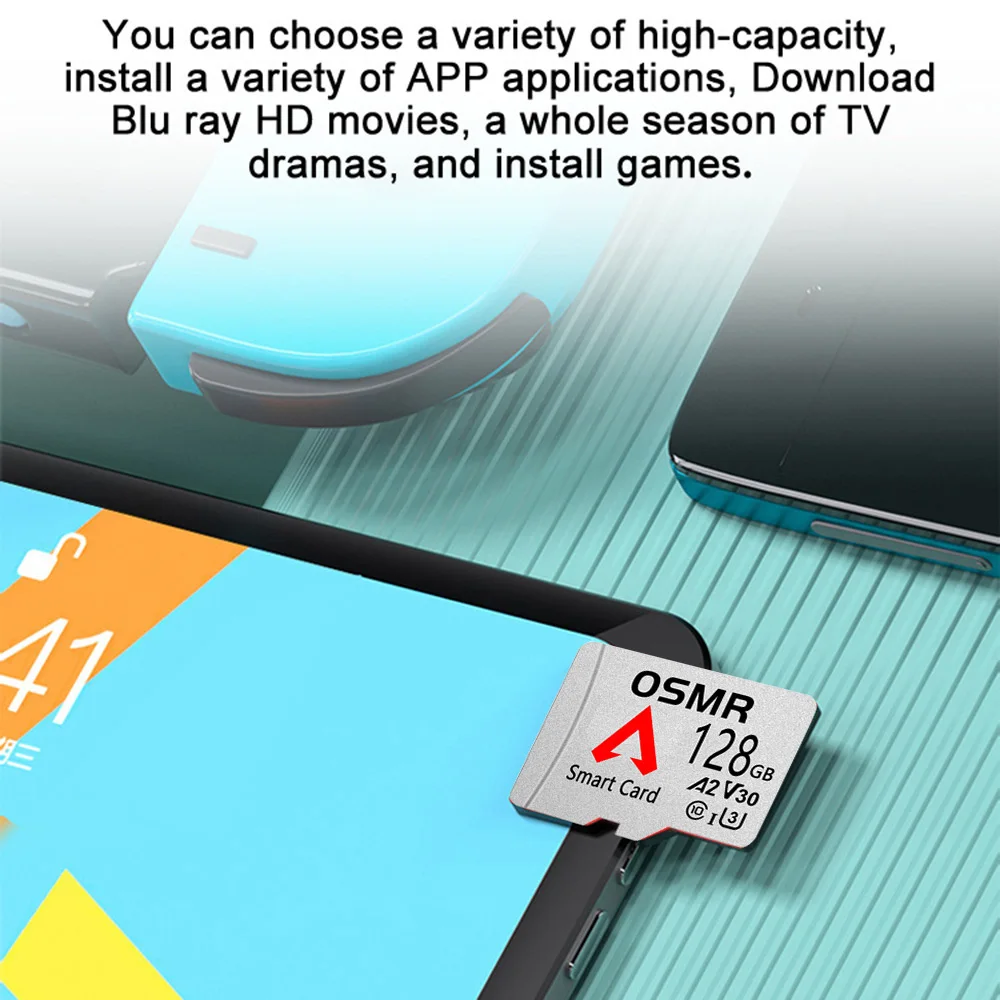 V30 A2 Micro TF/SD Card 32GB 64GB Flash Memory Card Class 10 U3 micro Mini SD Card 128gb 256gb TF SD Card for Smartphone
