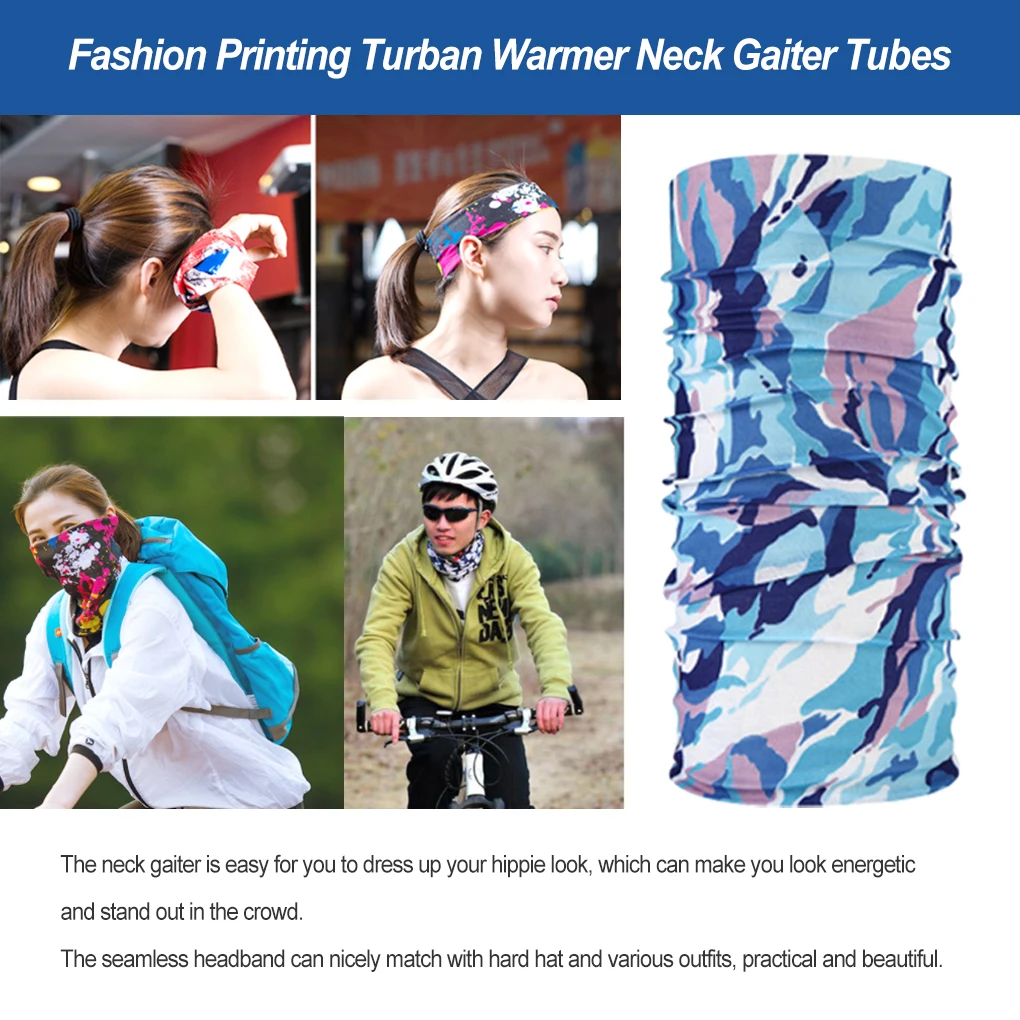 Neck Gaiter Warmer Balaclava Bandana Dustproof Scarf Breathable Wraps Printing Summer Woman Outdoor Cycling Type 1