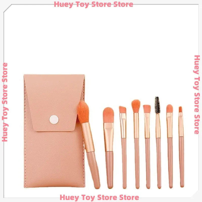 مجموعة فرش مكياج ذات شعيرات ناعمة مكونة من 8 قطع - أدوات تجميل لكامل الوجه لظلال العيون وأحمر الخدود وبودرة الإعداد مع حقيبة (حجم صغير) #5