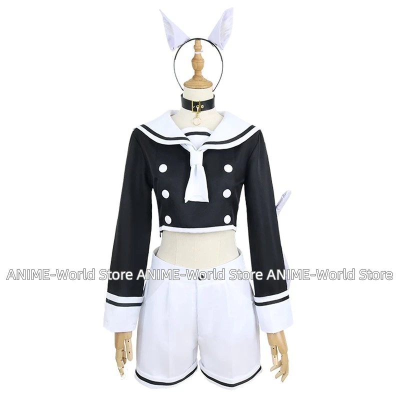 Nekomata Okayu vtuber Anime Cosplay Costume Include Headgear And Fur Tail Acgcosplay Costume Halloween Cosplay Costume Wig