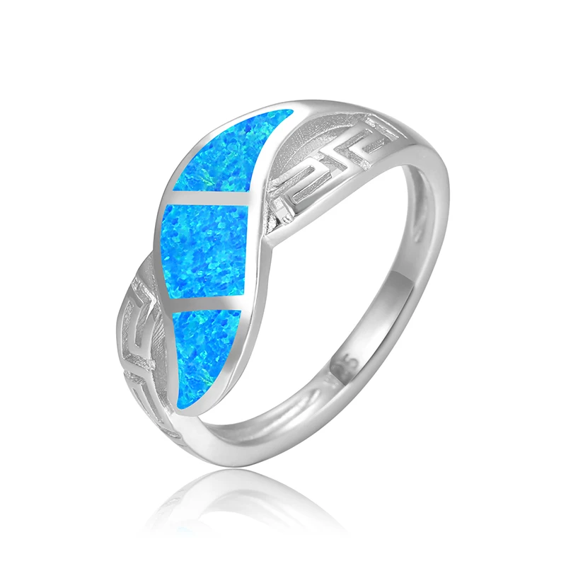 MYOP New Fashion Classic Simple Fire Opal Ring 925 Sterling Silver Women Anniversary Jewelry Special Gift