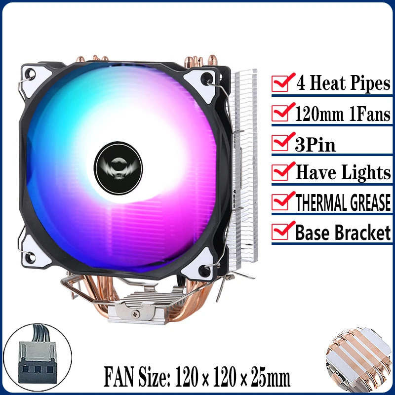 4Heat pipes 1Fan3pin