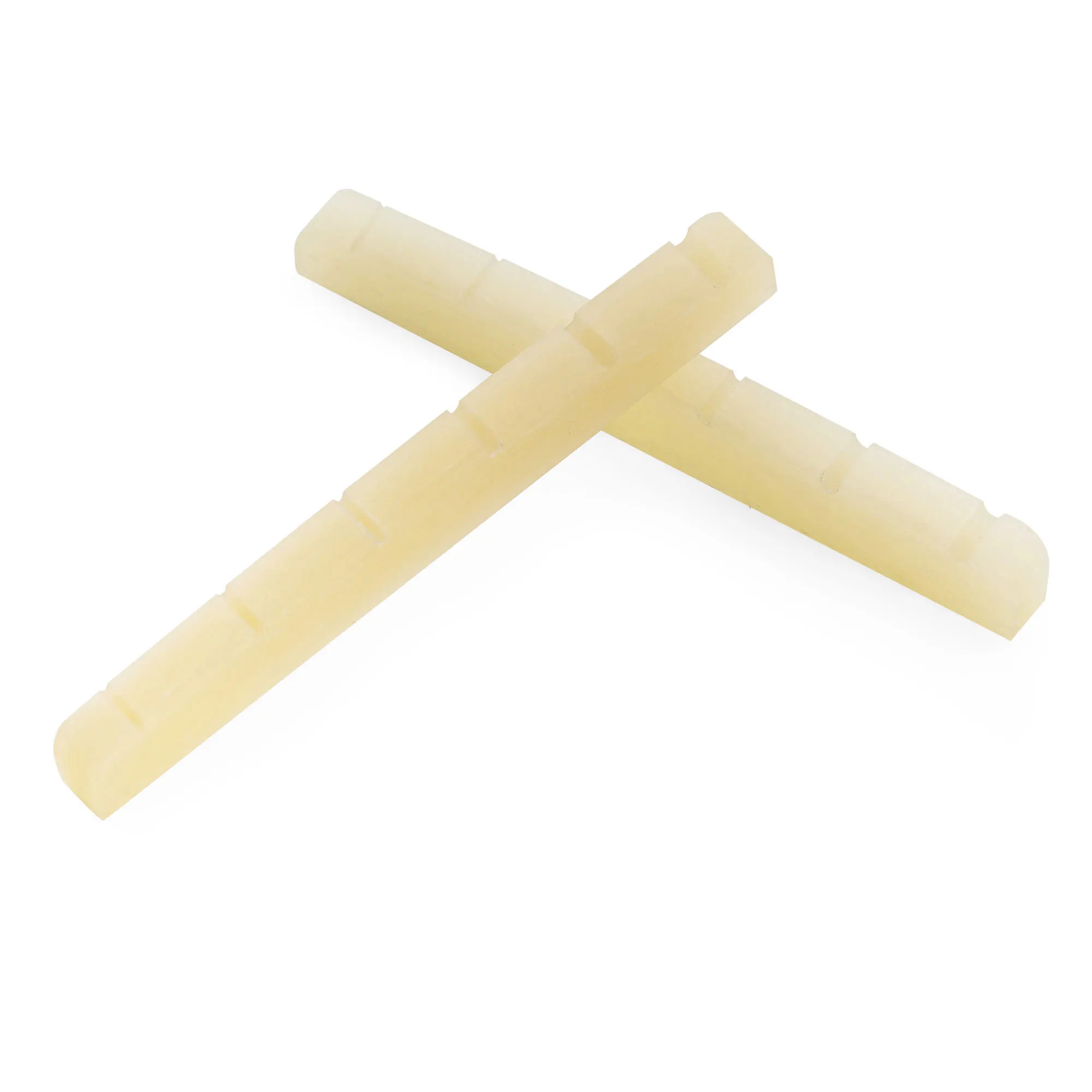 Musiclily Pro 40,5 x 3 x 5 mm flacher, geschlitzter Knochensattel für 6-saitige Squier Affinity ST Tele Style E-Gitarre (2er-Set) – Detail 4