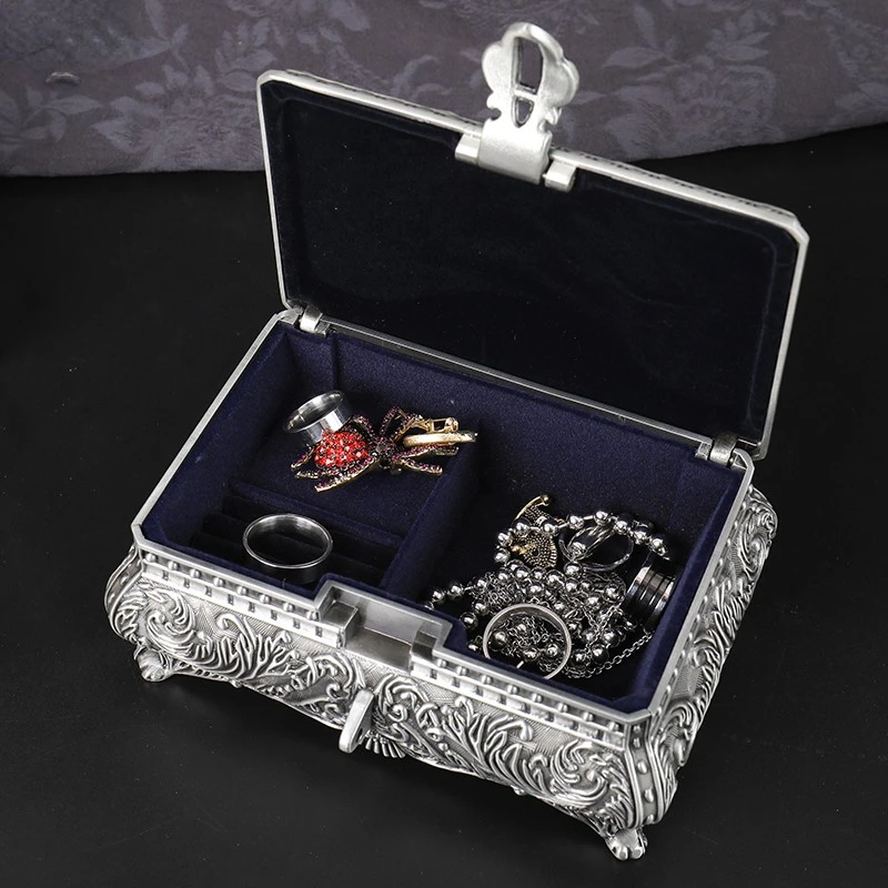 Retro European Korean Princess Treasure Jewelry Box Non-Solid Wood Flannel Jewelry Jewelry Storage Box Gift  LB52820