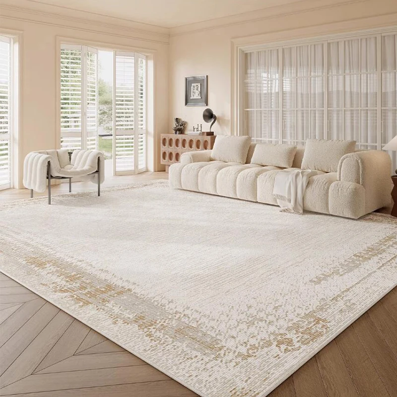 

Ковер в кремовом стиле для гостиной, однотонный простой домашний ковер, противоскользящий коврик для дивана, стола, роскошный мя