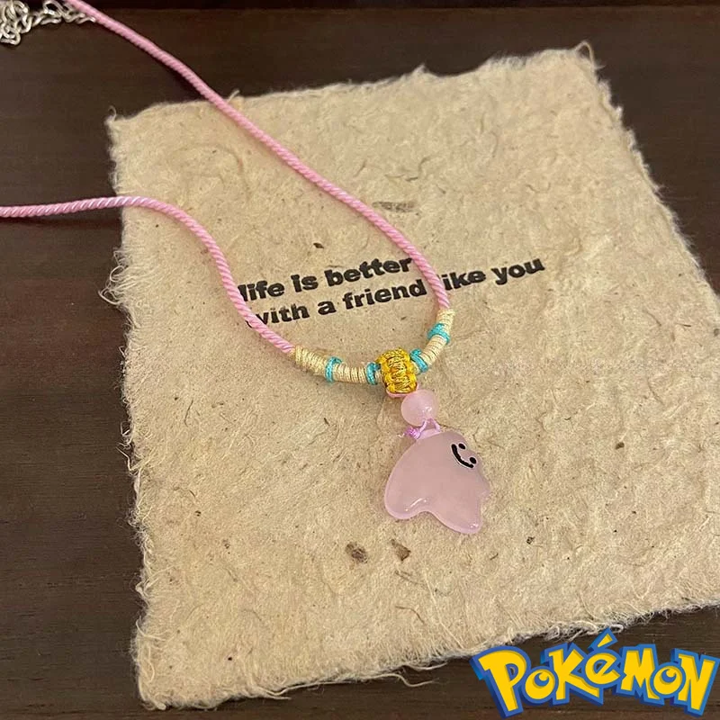 

Cute Fashion Ditto Pokemon Pendant Necklace Cosplay Decorate Jewelry for Friends Birthday Gifts Anime Clavicle Chain Necklaces