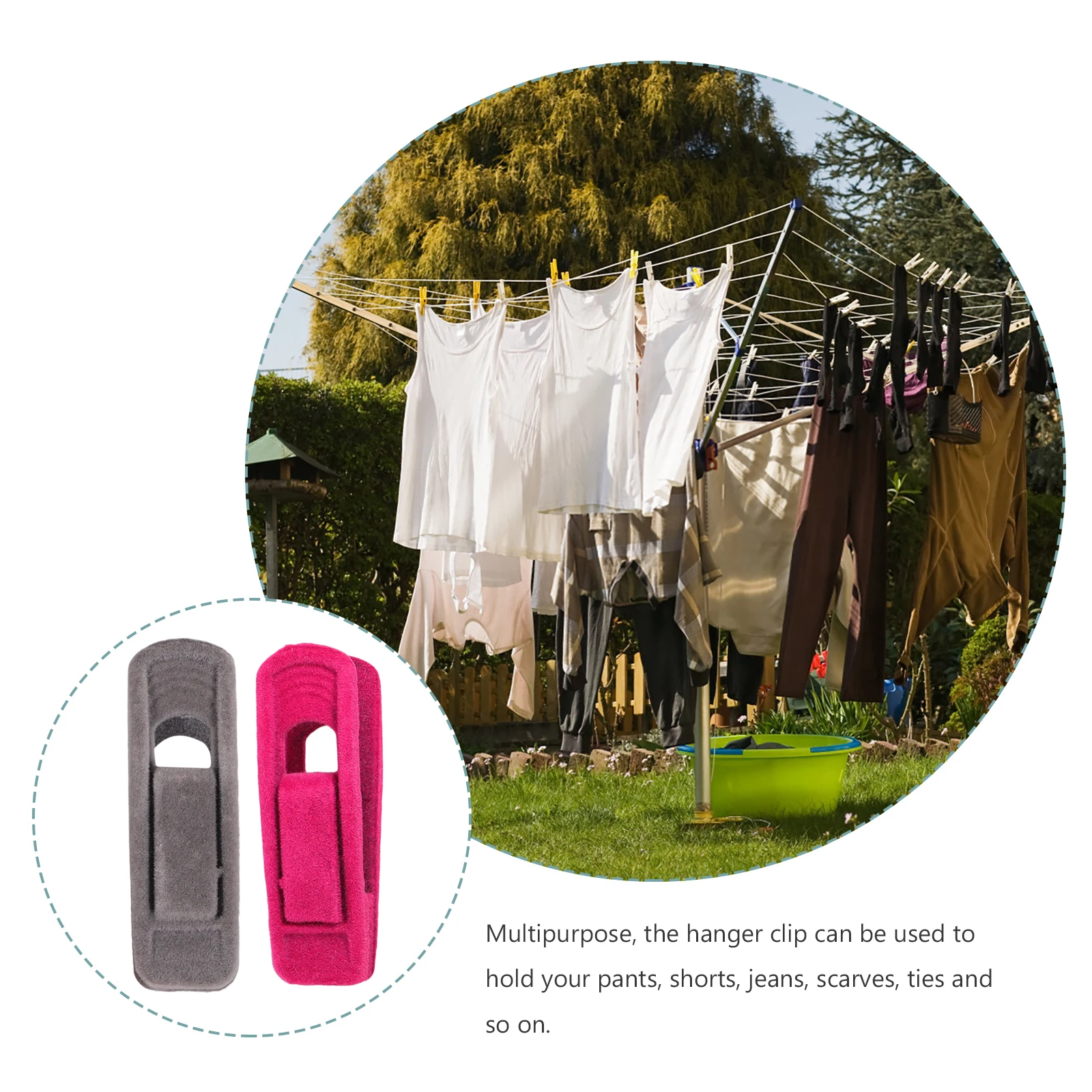 

40Pcs Velour Hanger Clips Non-Slip Clothes Clips for Pants Skirts Shirts Clothes Hangers Heavy Duty Closet Organizer