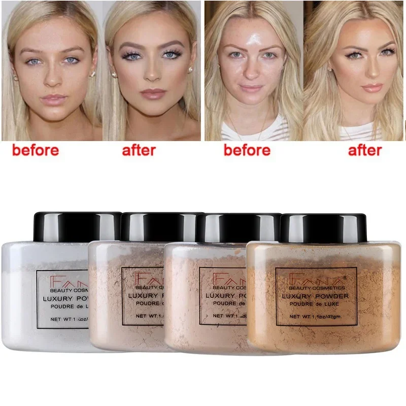 Banana Loose Powder for Women Face Foundation Banana Powder Bottles Loose Powder Oil-Control Waterproof Beauty Makeup Cosmetics