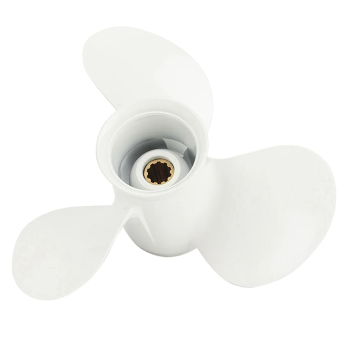 664-45952-00-EL 9 7/8 x 14 Aluminum Boat Outboard Propeller for Yamaha 20-30HP White 10 Spline Tooth 3 Blades