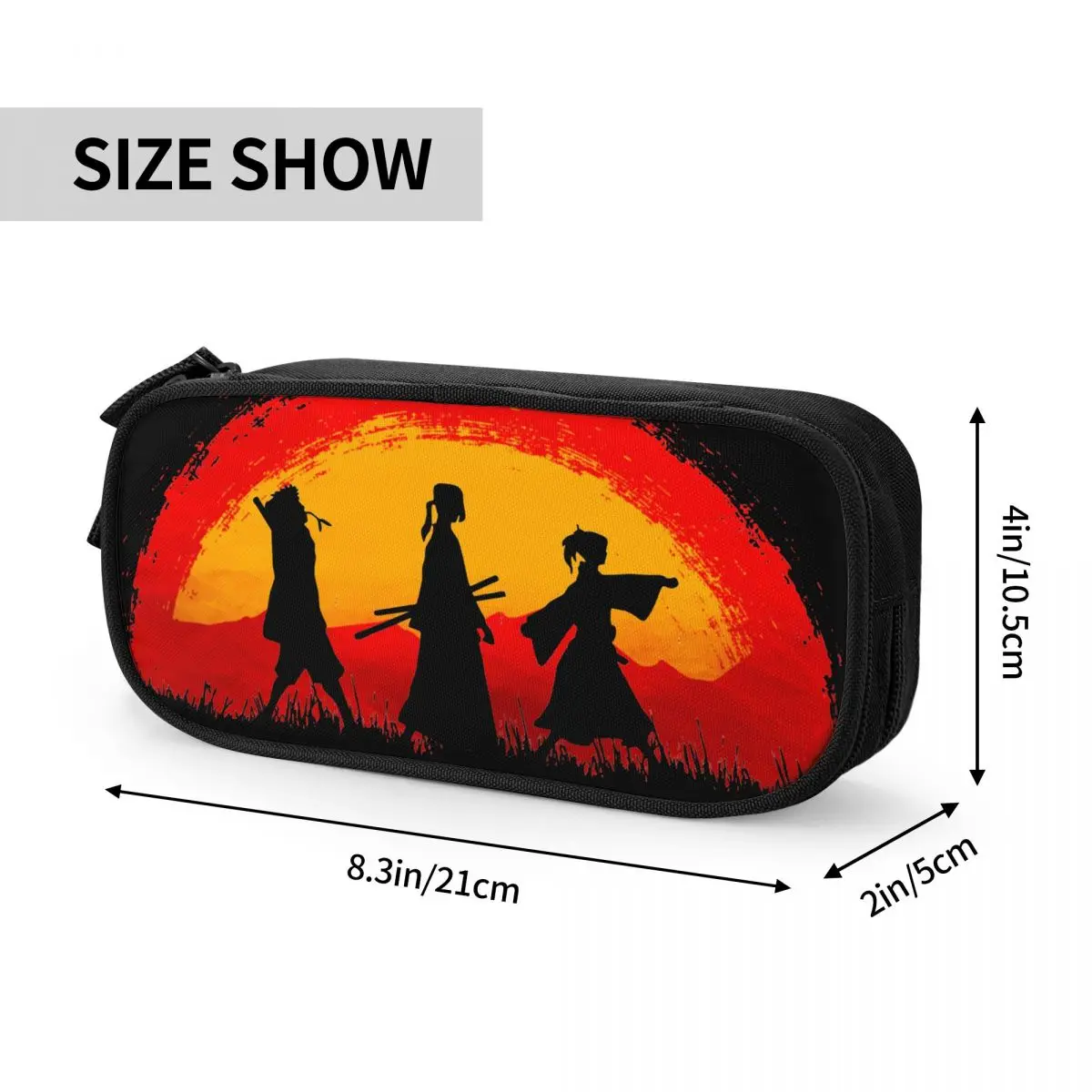 Samurai Champloo Walking On Sunset Pencil Case Fun Pen Bags Kids Large Storage Office Cosmetic Pencil Pouch