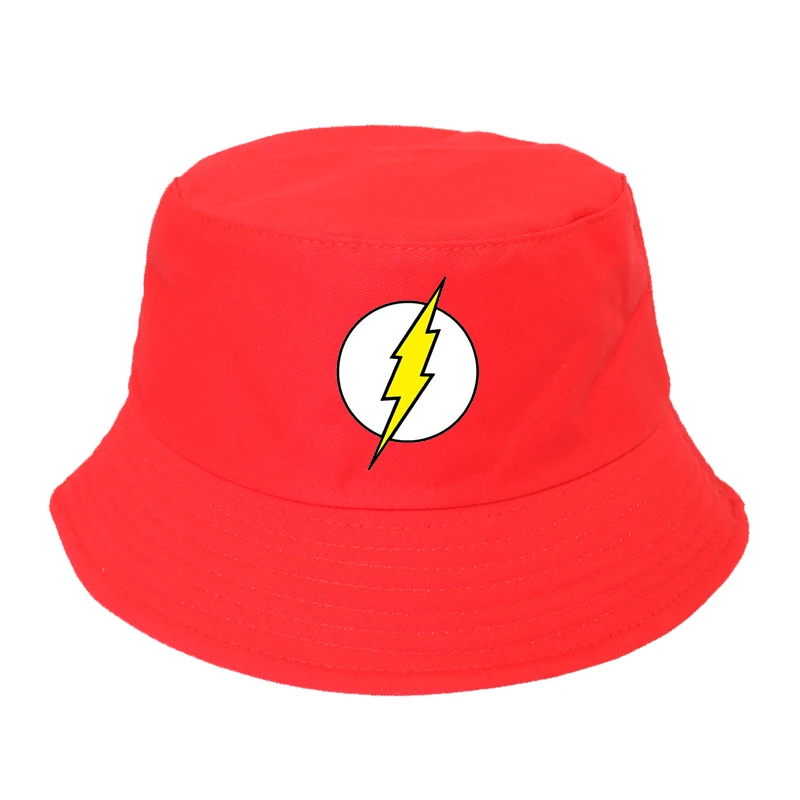

The BIG BANG Theory bucket hat The lightning Print The Flash Men print fisherman hat Hot Sale Casual women panama sombrero