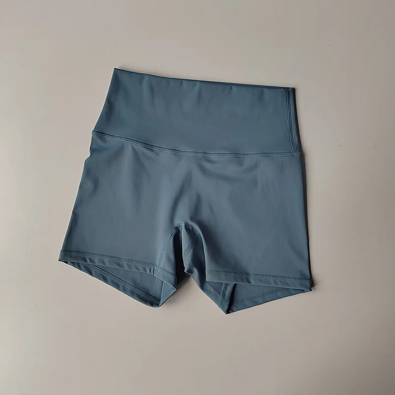 Hautfreundliche Yoga-Shorts in Nude-Optik, hohe Taille, hüftformend, enge Sportshorts, schnelltrocknend, für Training, Laufen, Fitness, Hot Pants für den Sommer. – Detail 10