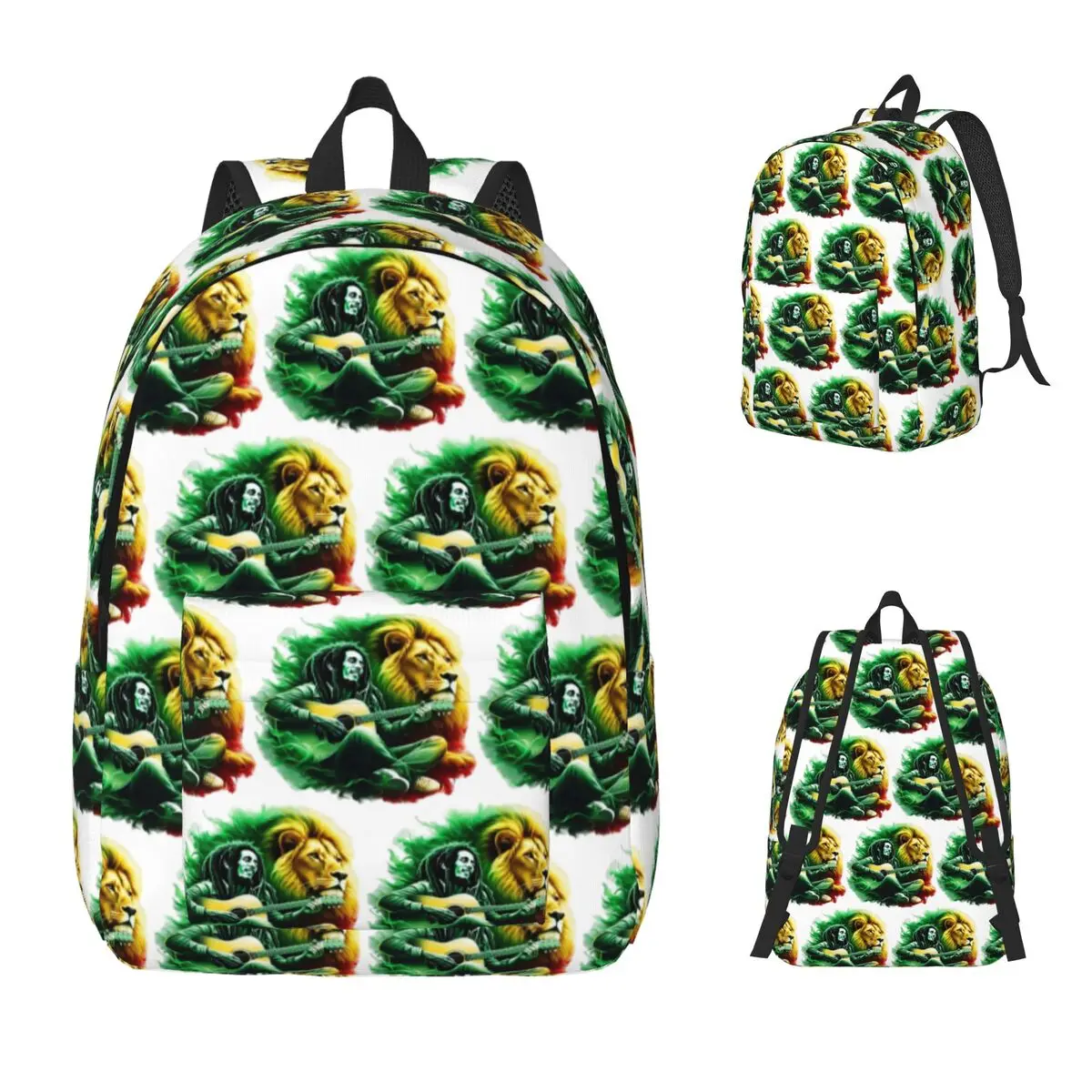 Bob Marley One Love Backpack Daypack Large Capacity Kids BookBag School Bag Shoulder Bags for Men Women