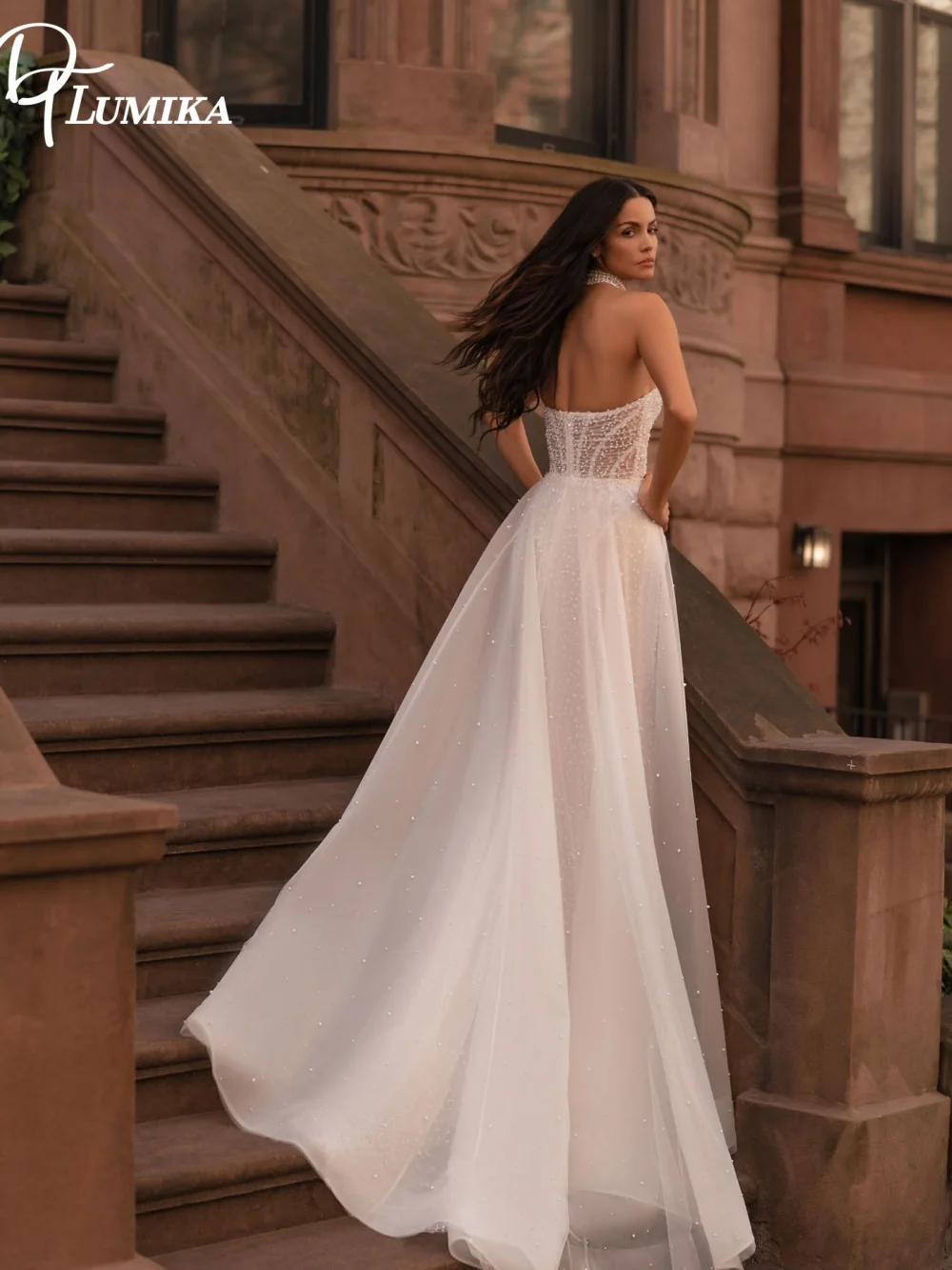 Luxury Pearl Beaded Sheer Wedding Dress Glamorous Off The Shoulder Long Sleeve Corset Bridal Gown Customized Vestido De Novia