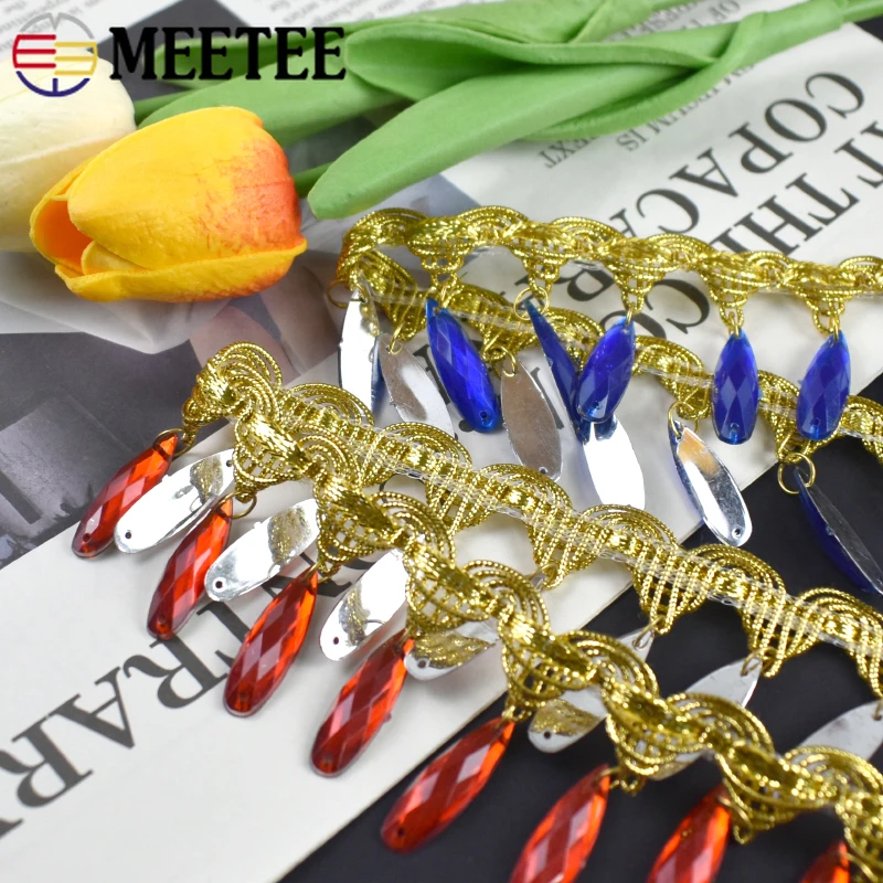 

5/10Yards 4cm Tassel Lace Chain Rhinestone Decoration Trimming Fringe Tassels Garment Headwear Material DIY Sewng Accessories