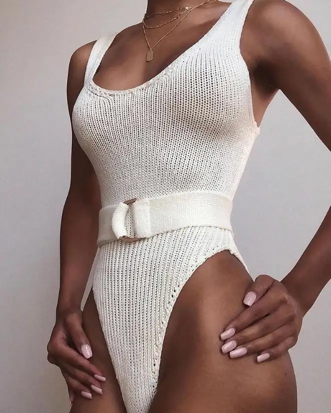 Sexy Elegant Lace-Up Back Sleeveless Round Neck Bodysuit New Fashion 2024 Summer Casual Jumpsuits One Pieces