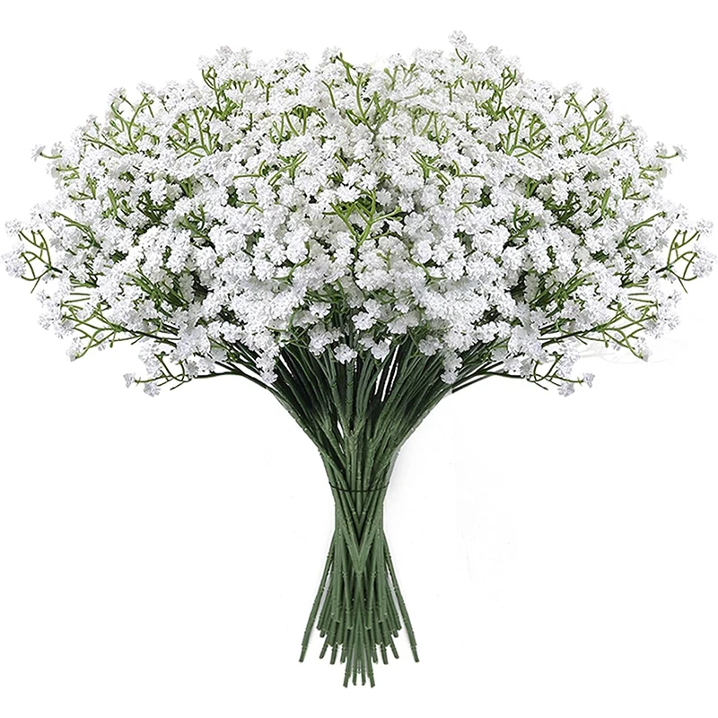 

3/5Pcs Baby's Breath Artificial Flowers Plastic Bride's Hand Bouquet for Wedding Party Home Garden Decoration Fake Flowers