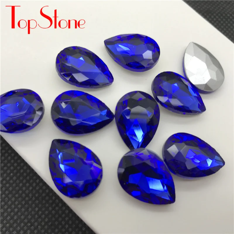 TopStone جميع الأحجام الألوان دمعة زجاج كريستال يتوهم حجر وأشار الظهر حجر الراين قطرة لصنع المجوهرات #5