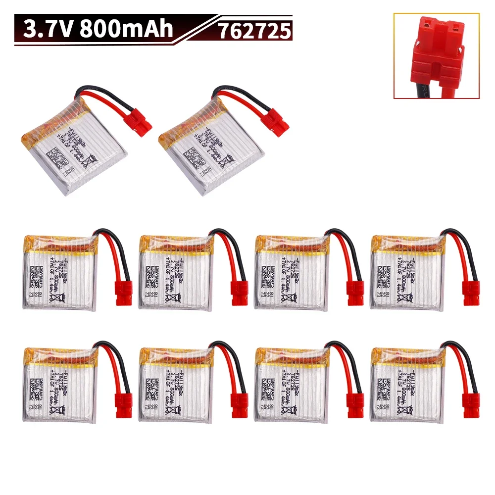 3,7 V 800 mAh wiederaufladbarer Lipo-Akku mit 5-in-1-Ladegerät für SYMA X21 X21W Akku Quadcopter Quadcopter Ersatzteile 3,7 V 762725