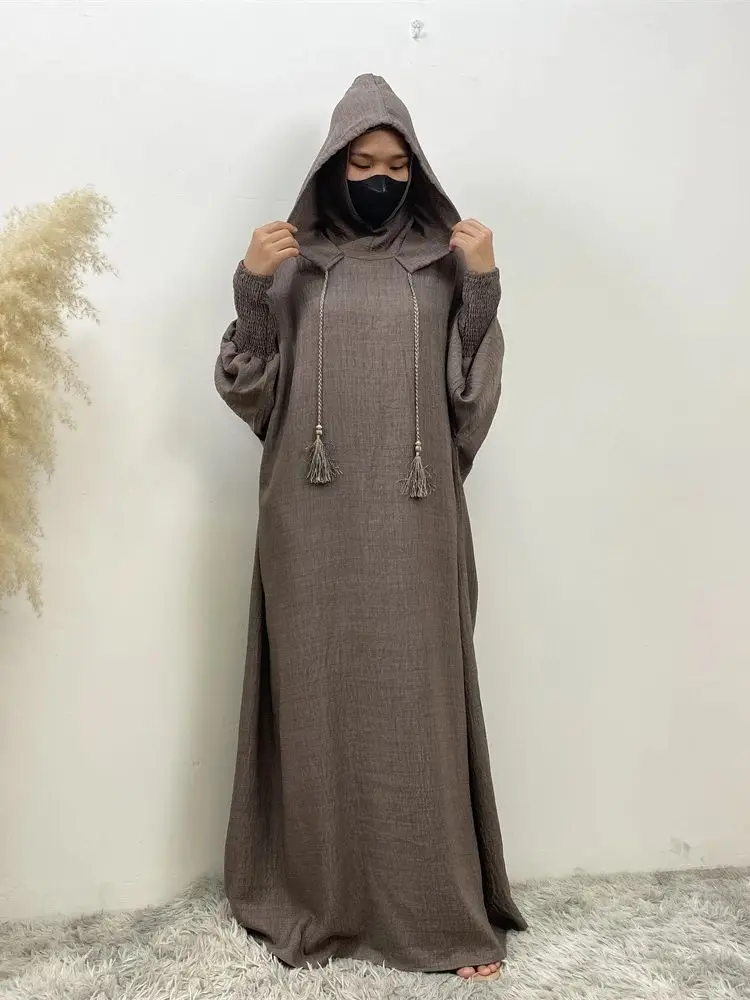 Ramadan Eid Hoodie Khimar Abaya Dubai Kaftan Muslim Long Dress Prayer Islamic Clothing Abayas For Women Robe Femme Musulmane