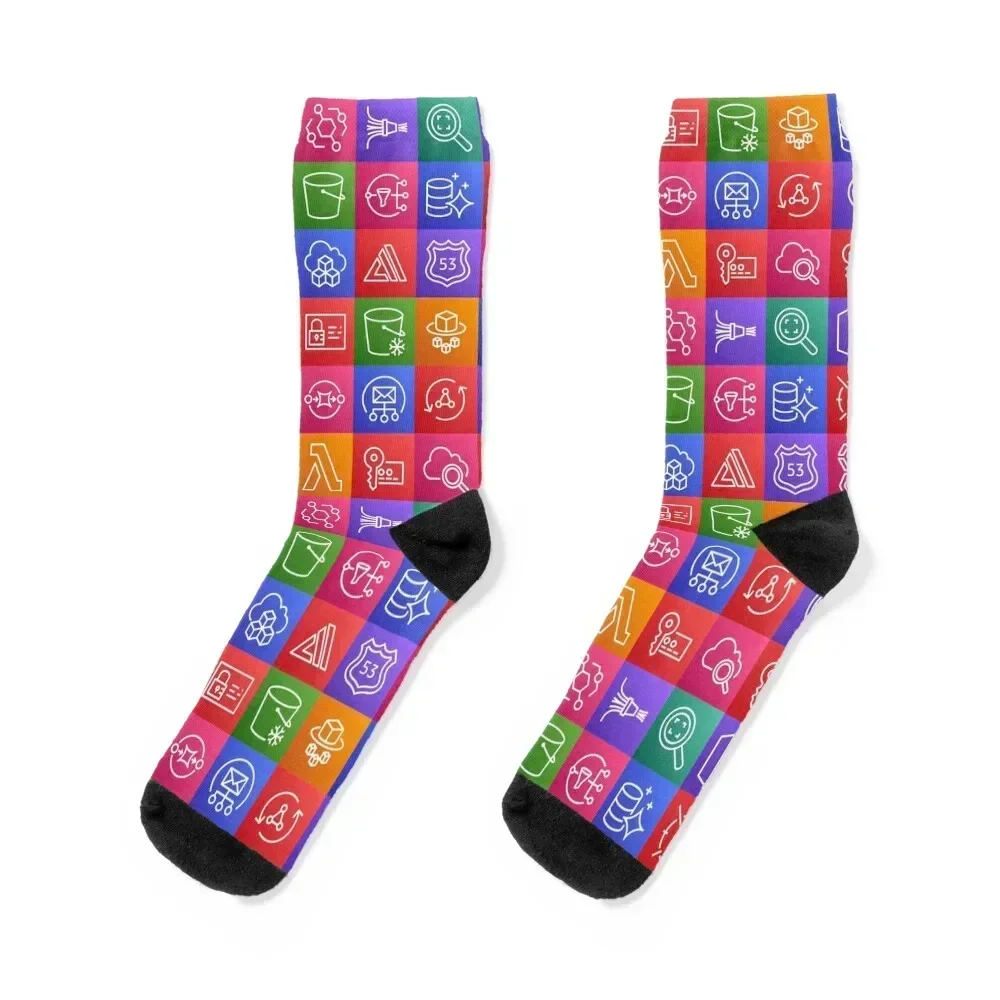 

AWS Serverless Services Socks Run ankle warm winter cartoon Luxury Woman Socks Men's