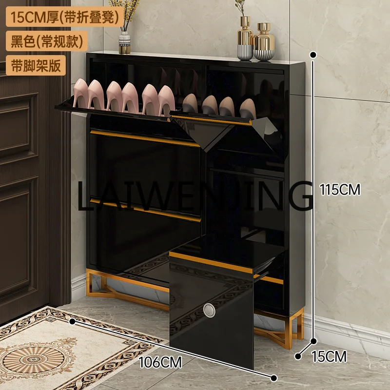 Shoe Cabinet Ultra-Thin 15cm Tilting Simple Modern Hallway Household Simple Space-Saving Storage Cabinet