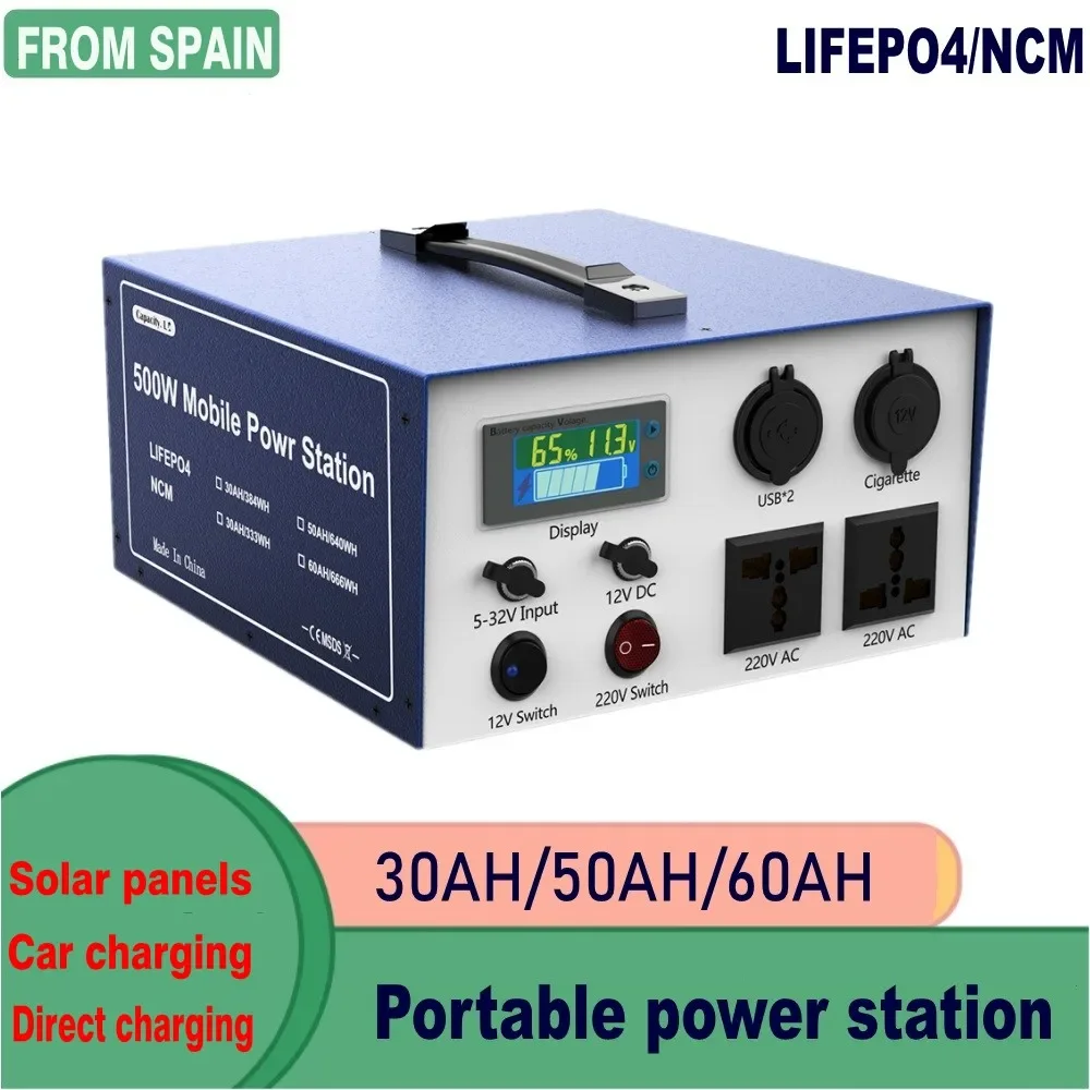 Inverter Battery 220V 500W 12V 60AH lithium Lifepo4 50Ah portable battery outdoor camping usable mobile 30AH 25AH