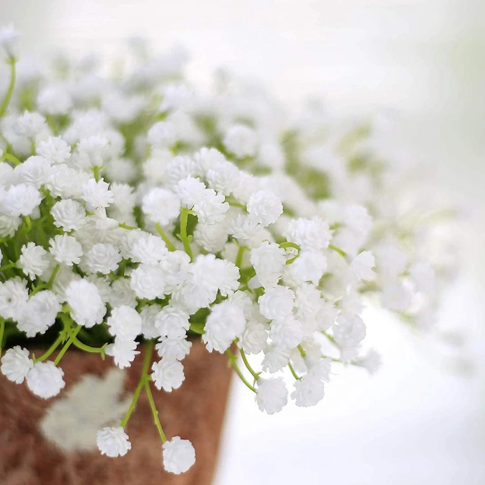 Artificial Plastic Gypsophila Flores, Flores falsificadas Bouquet, Babies Breath, Home Decor, Acessórios de Decoração do Casamento, 1 Pc, 3 Pcs, 5Pcs