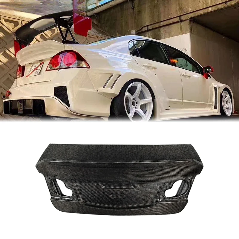 2007-2011 for  Honda Civic Type-R FD2 Body Parts Lightweight MM-Style Spoiler Trunk Lid Modified Carbon Fiber Low-Profile Tai