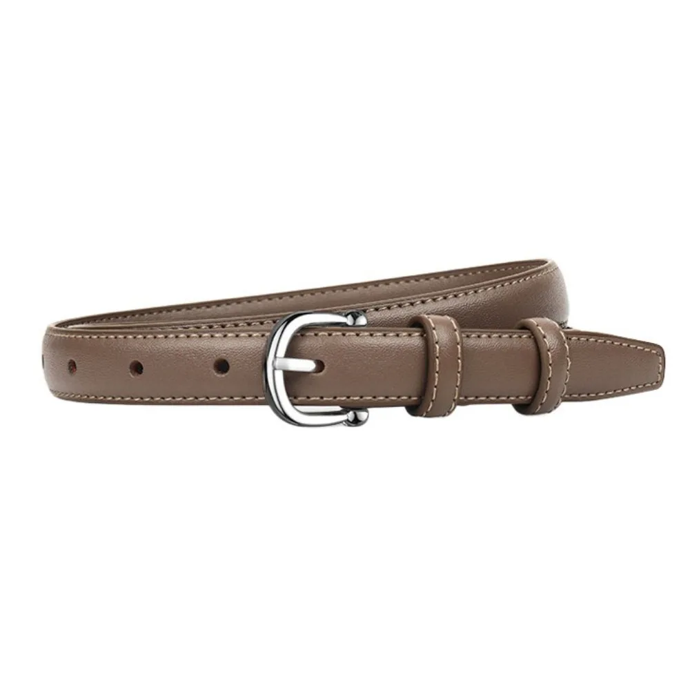 

Alloy Buckle Leather Fashion Belt Slender Strap PU Leather Waist Belt Adjustable Belt Accessories Korean Style Waistband Daily