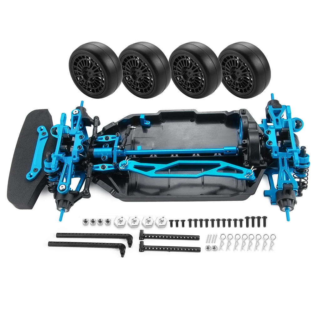 AXSPEED Metal Chassis Frame Kit with Wheels & Shock Absorbers For 1/10 Tamiya TT02 RC Drift Car DIY Upgrade Parts