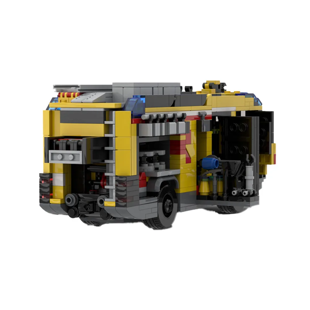 Fire Truck Engine Transport Vehicle Building Blocks MOC City Car Turntable Ladder Traffic Model Toys for Fans Birthday Gifts
