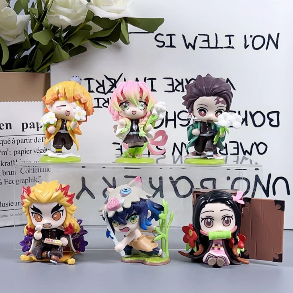 

Q-version Demon Slayer Anime Sitting Ghost Doll Tanjiro Nidouzi Inosuke Zenizu Doll Action Model Toy Christmas Birthday Gift