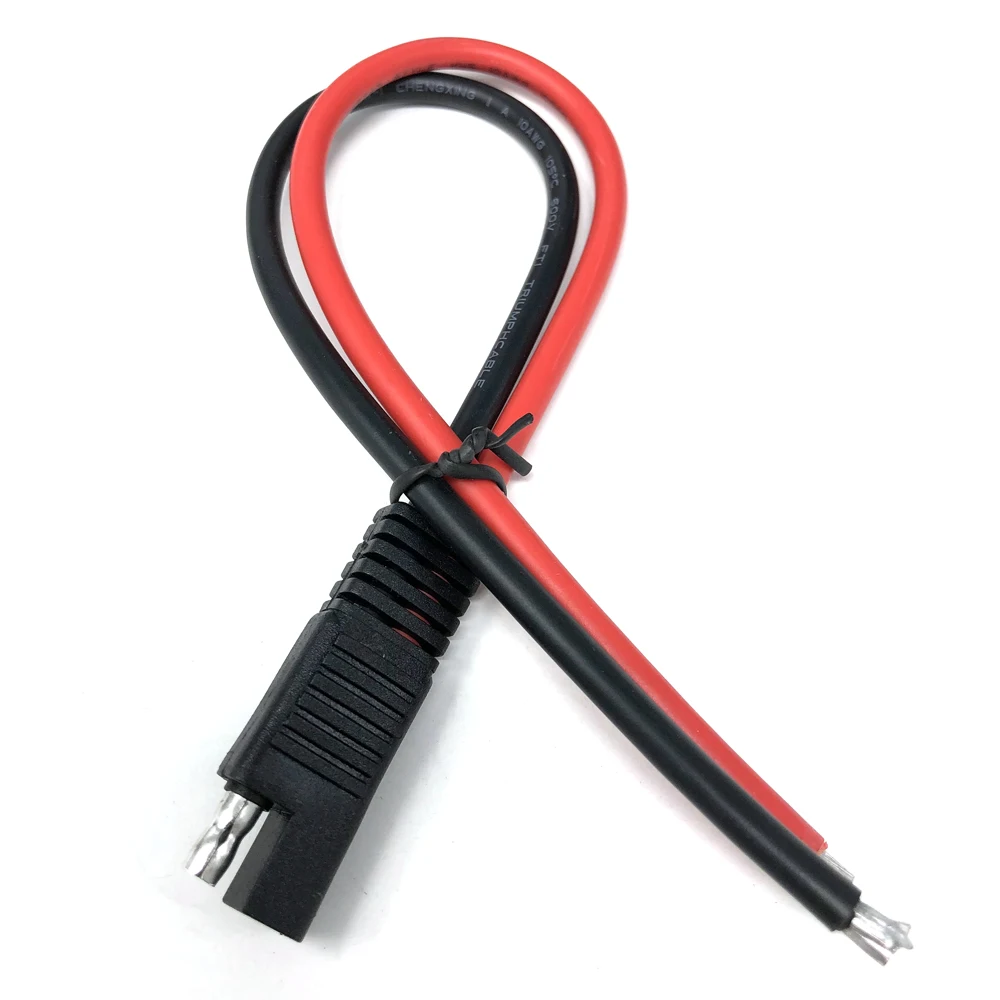 DIY 30cm 10AWG SAE Single Ended Extension Cable Inout / Output DC Power Automotive Extension Cable Solar Panel Battery SAE Plug