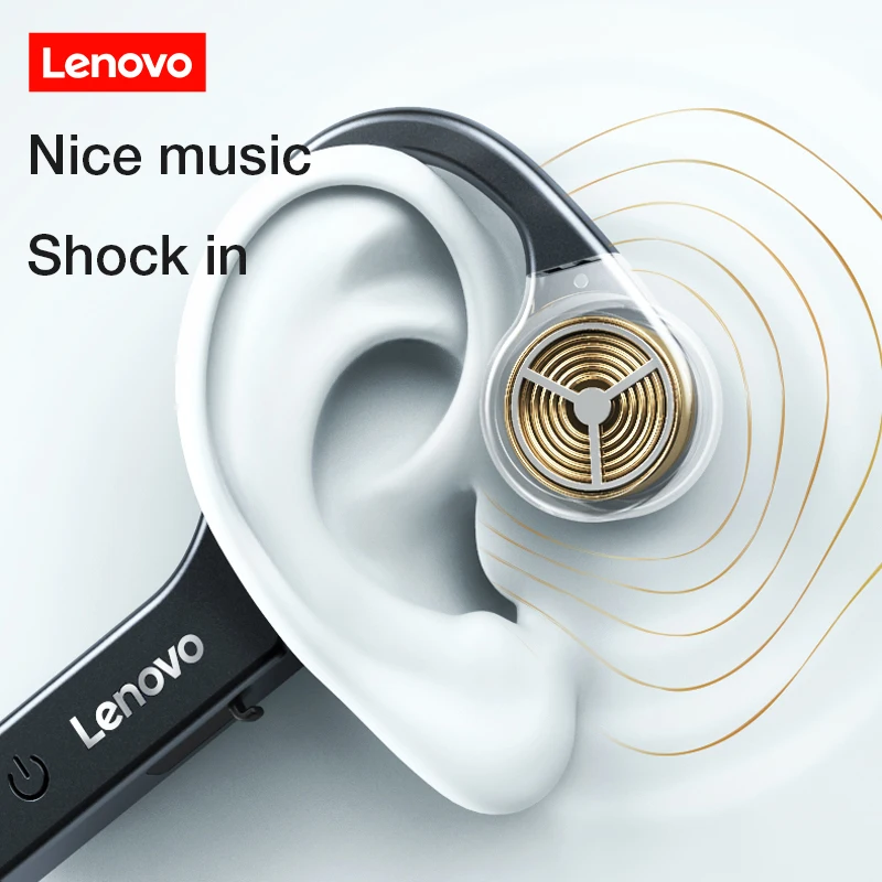 Lenovo X4 cuffie Bluetooth a conduzione ossea cuffie sportive cuffie Wireless impermeabili con microfono gancio per l\'orecchio TWS Bass Hifi Stereo