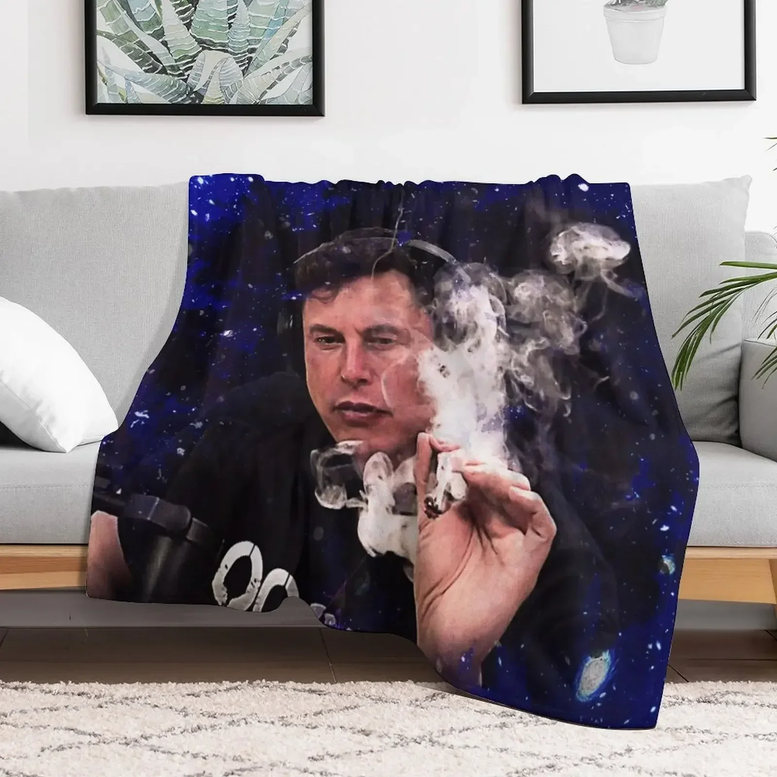 

Elon Musk smoking Throw Blanket valentine gift ideas for babies Blankets