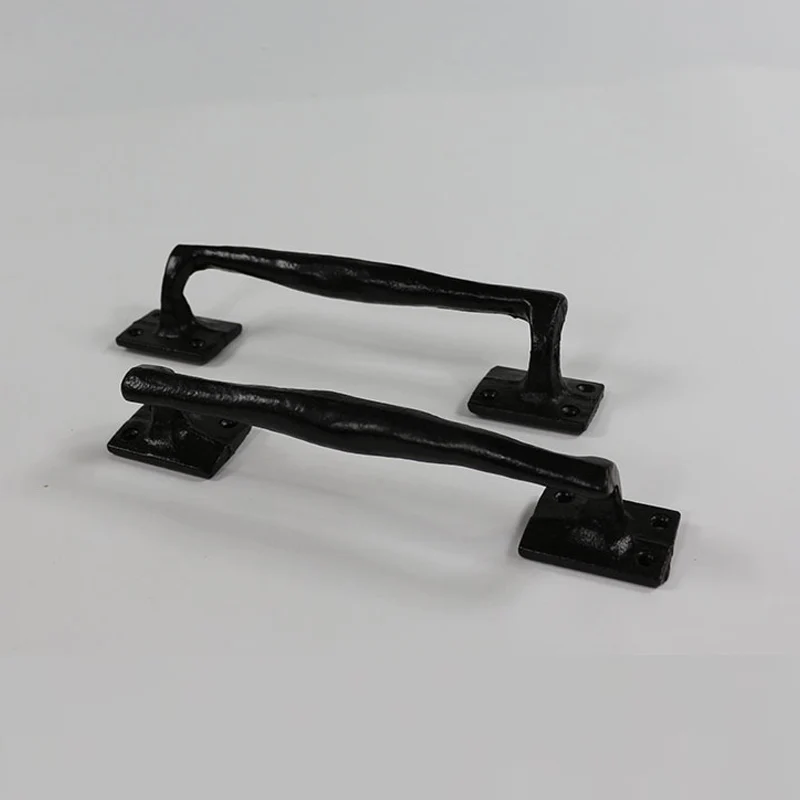 Pack of 6 Painted Black Forged Iron Cabinet Furniture Handle Door Pull