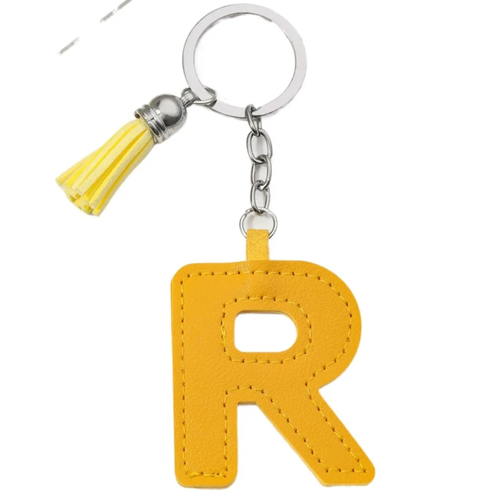 Keys Organizer PU 26 Letter Key Chain Tassel Key Ring Alphabet Car Key Buckle Business Bag Charms Business Key Holder Man