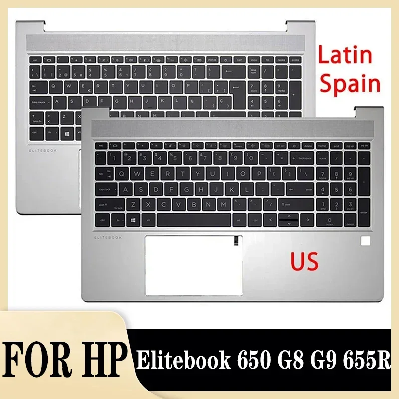 Original US Latin Spain Keyboard for Elitebook 650 G8 G9 655R Laptop Palmrest Cover Top Backlight Keyboard Replacement Case