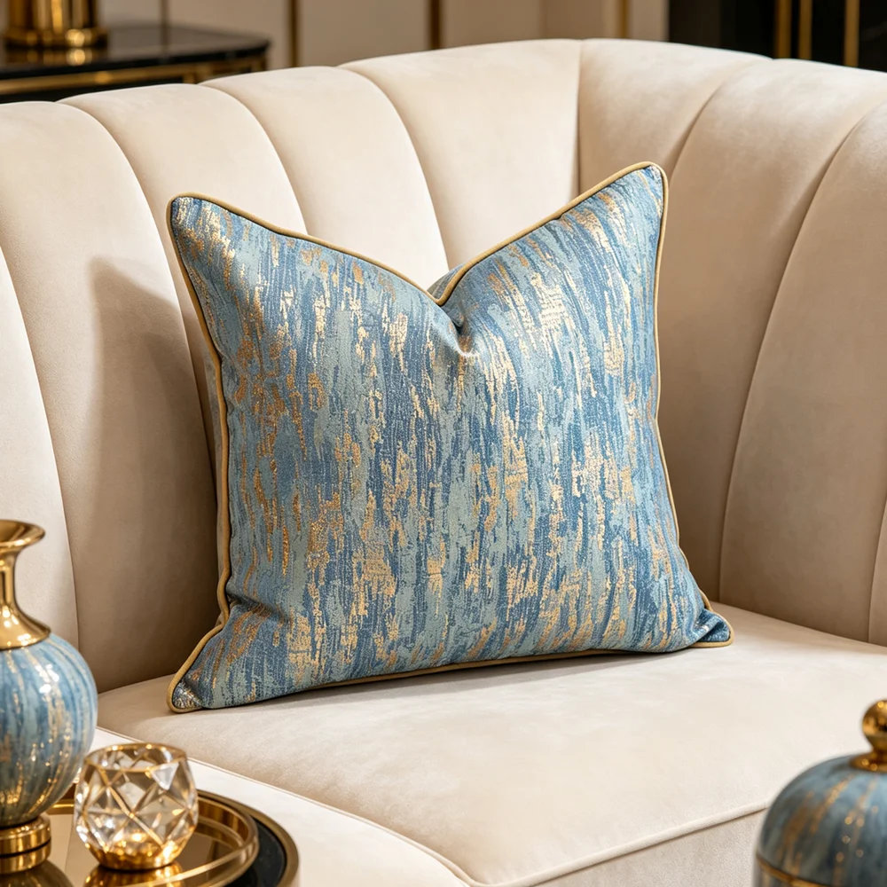 Modern Luxury Jacquard Woven Fashion Pillow Covers Square Hotel Living Room Home Decor Sofa Armchair Cushion Cover 1 Piece Pack